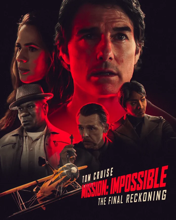 Mission Impossible The Final Reckoning 2025 Tom Cruise sebagai Ethan Hunt dalam adegan aksi menegangkan