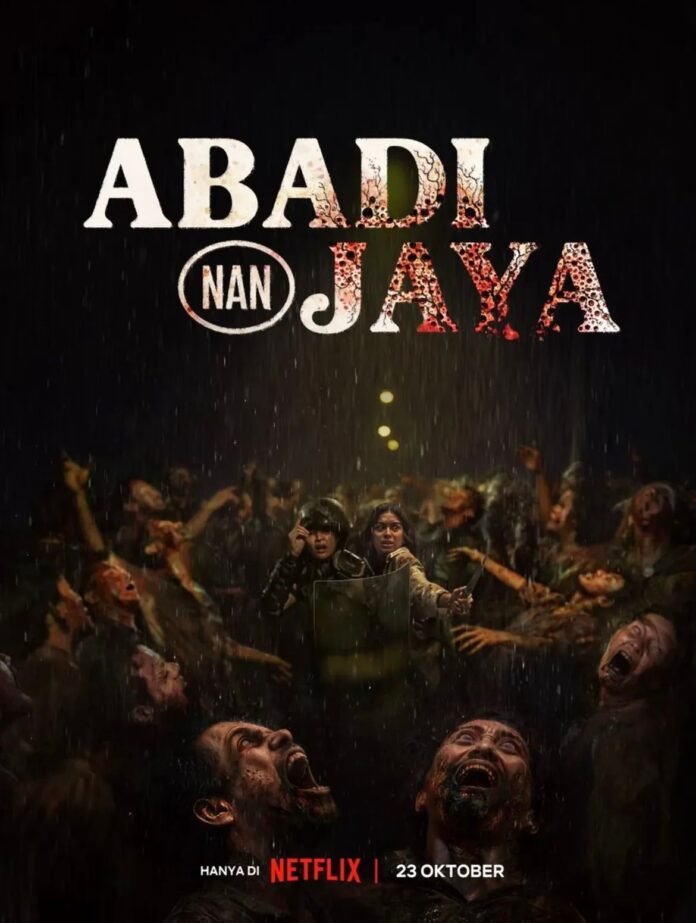 Poster of the Netflix film Abadi Nan Jaya (2025), a zombie-themed film with traditional Indonesian cultural elements.