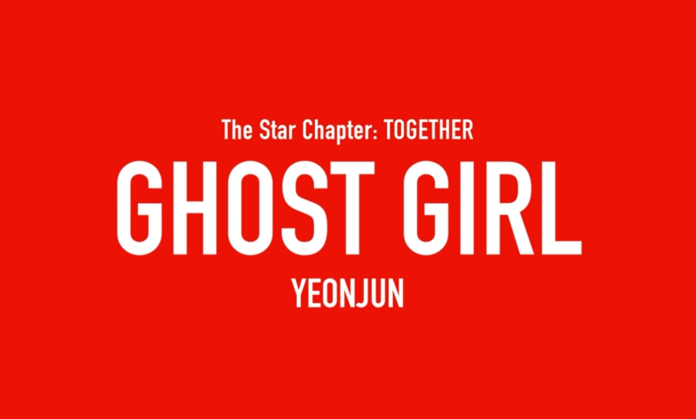 Yeonjun TXT dalam Ghost Girl Official MV dengan latar merah dari album The Star Chapter TOGETHER