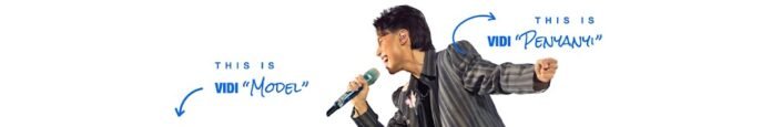Vidi Aldiano penyanyi pop Indonesia saat tampil bernyanyi di atas panggung
